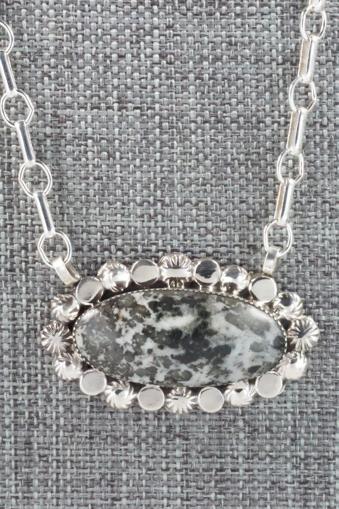 White Buffalo & Sterling Silver Necklace - Gregg Yazzie