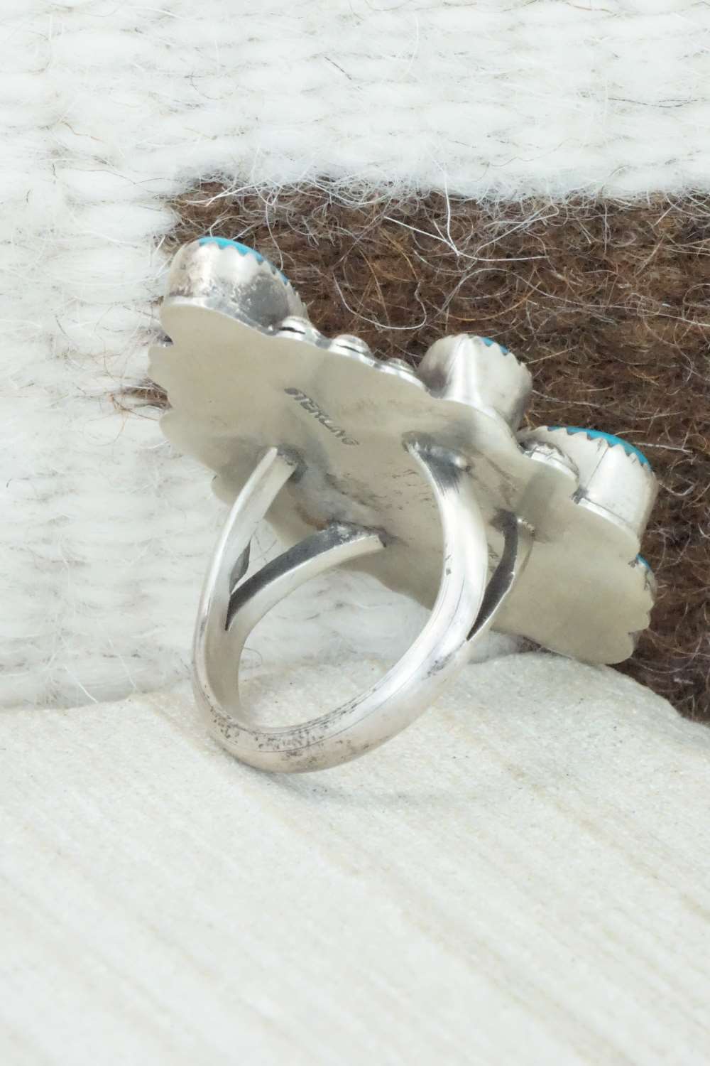 Turquoise and Sterling Silver Ring - Emma Lincoln - Size 7.5