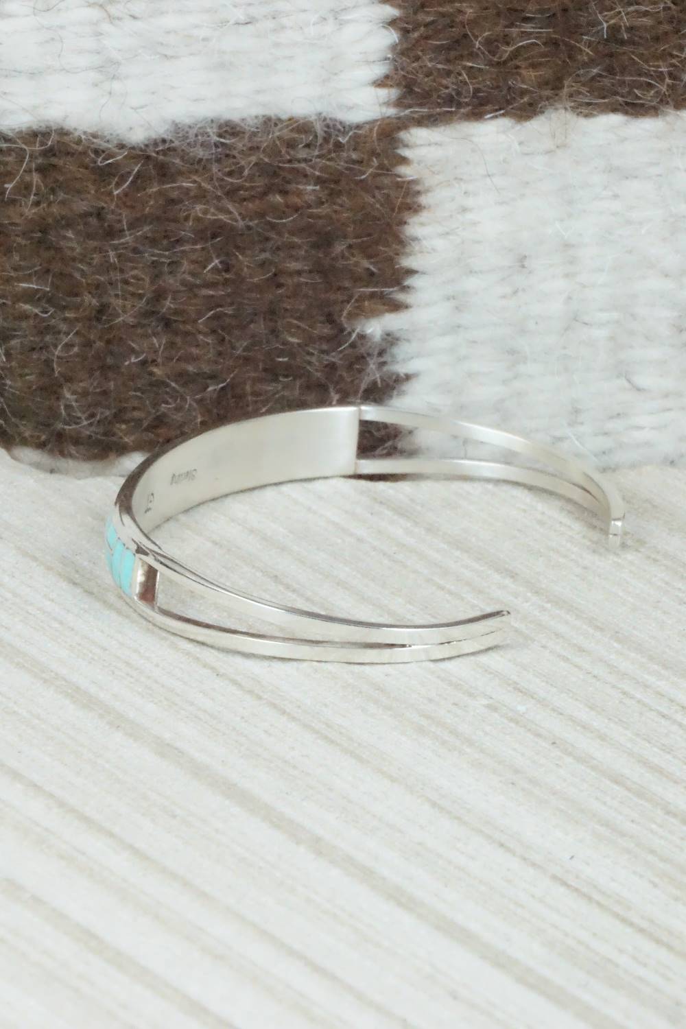 Turquoise & Sterling Silver Inlay Bracelet - Sibert Bowannie