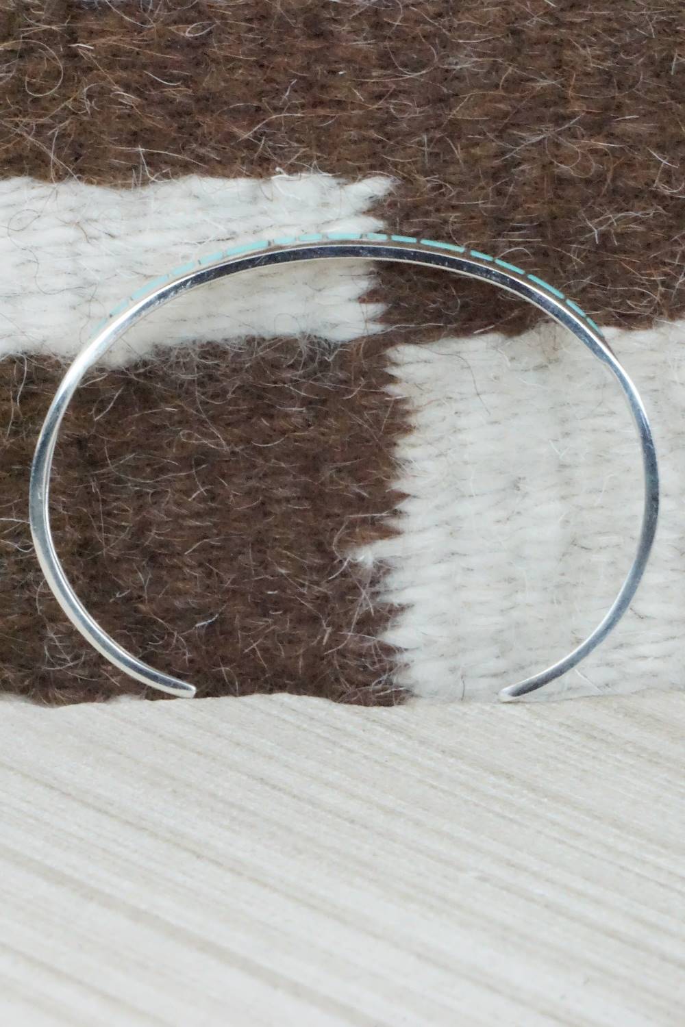 Turquoise & Sterling Silver Inlay Bracelet - Sibert Bowannie