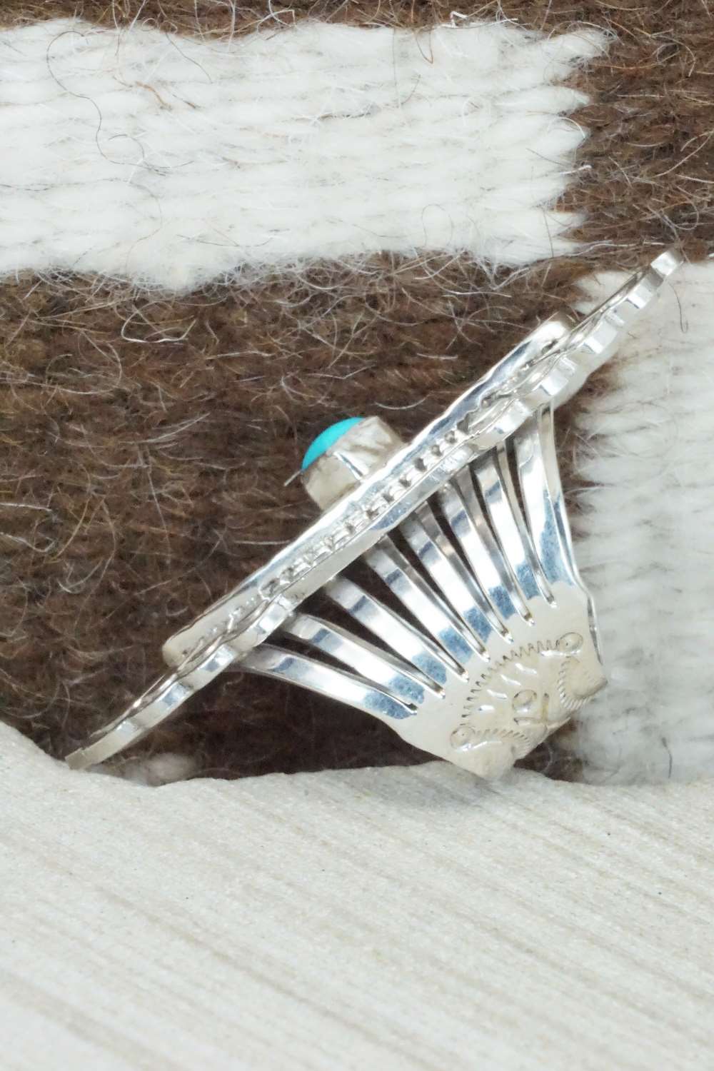 Turquoise and Sterling Silver Ring - Mike Smith - Size 6.5