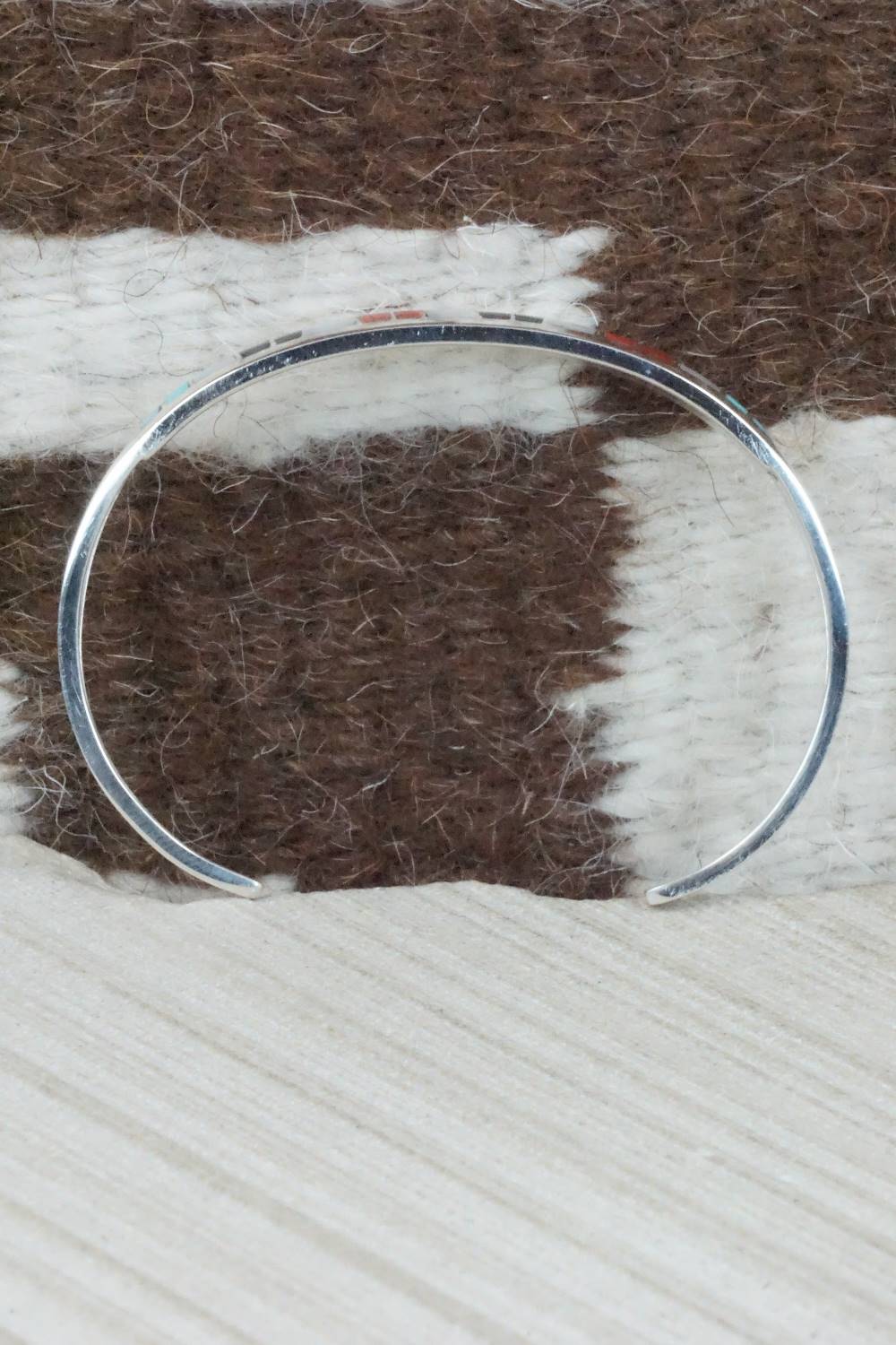 Multi Stone & Sterling Silver Inlay Bracelet - Sibert Bowannie