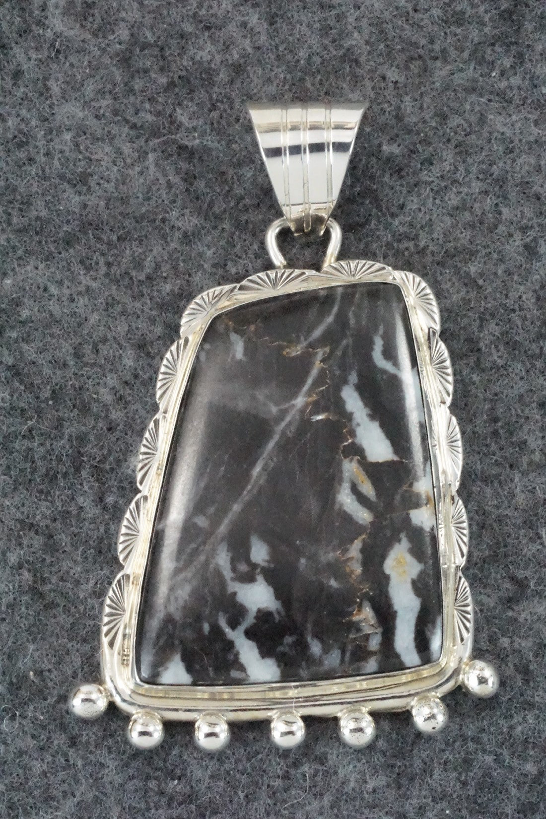 White Buffalo & Sterling Silver Pendant - Samuel Yellowhair