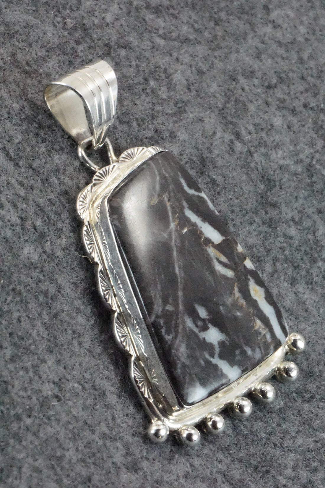 White Buffalo & Sterling Silver Pendant - Samuel Yellowhair