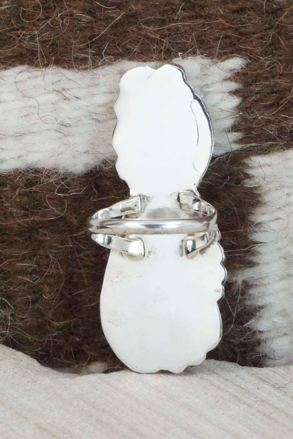 Turquoise and Sterling Silver Ring - Navajo - Size 8.75