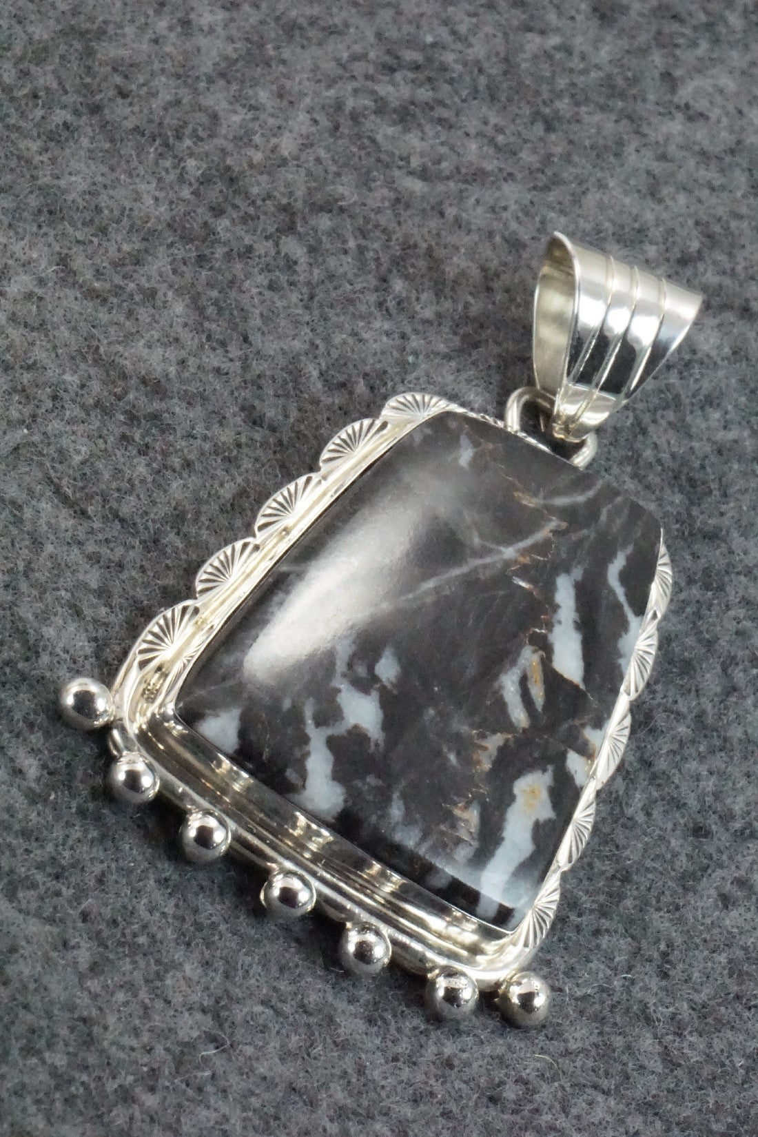 White Buffalo & Sterling Silver Pendant - Samuel Yellowhair
