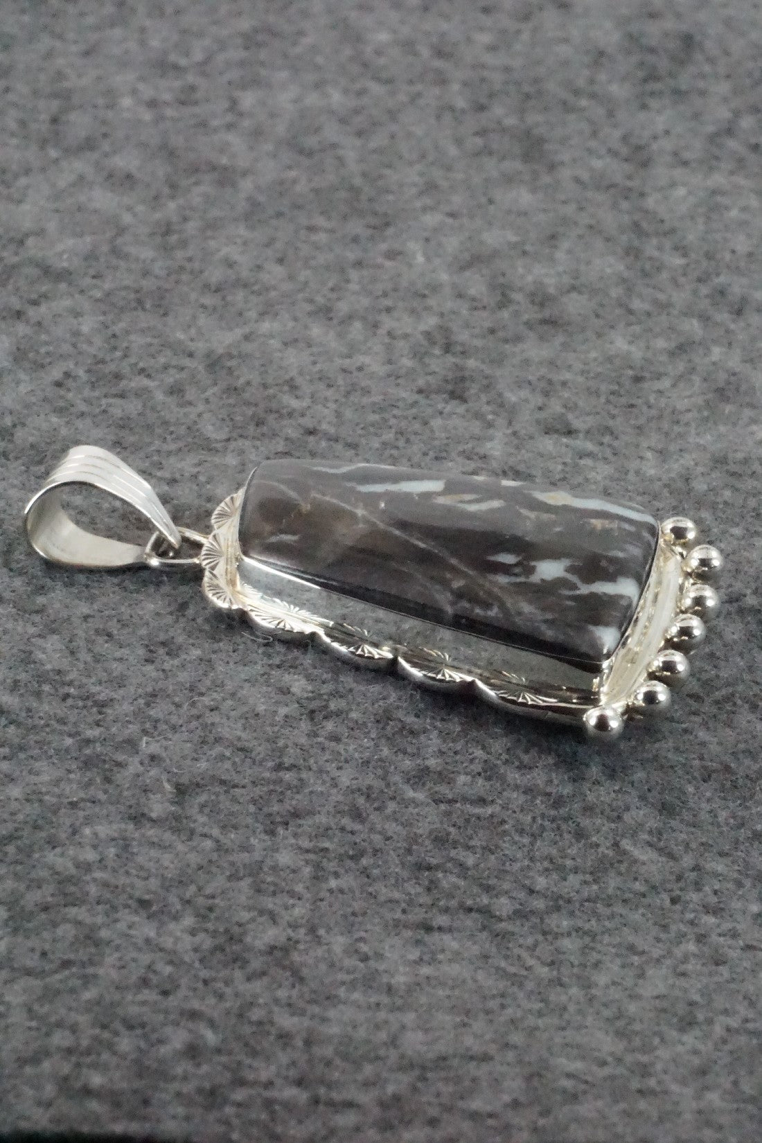 White Buffalo & Sterling Silver Pendant - Samuel Yellowhair