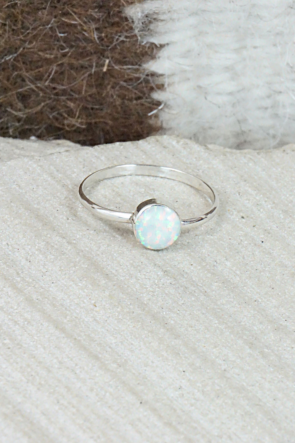 Opalite & Sterling Silver Ring - Arlinda Lalio - Size 7