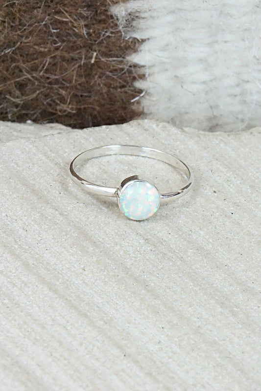 Opalite & Sterling Silver Ring - Arlinda Lalio - Size 4.5