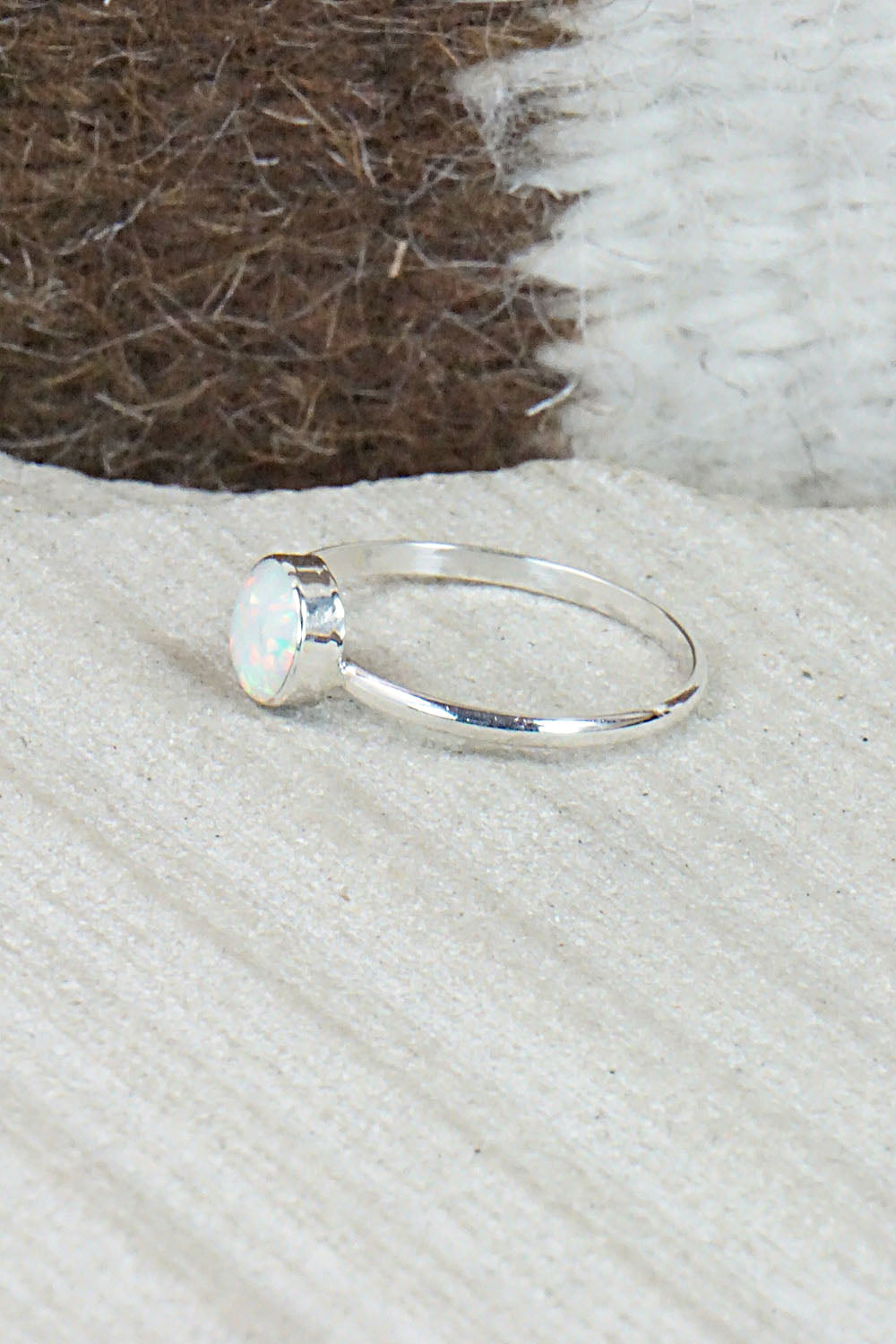 Opalite & Sterling Silver Ring - Arlinda Lalio - Size 7