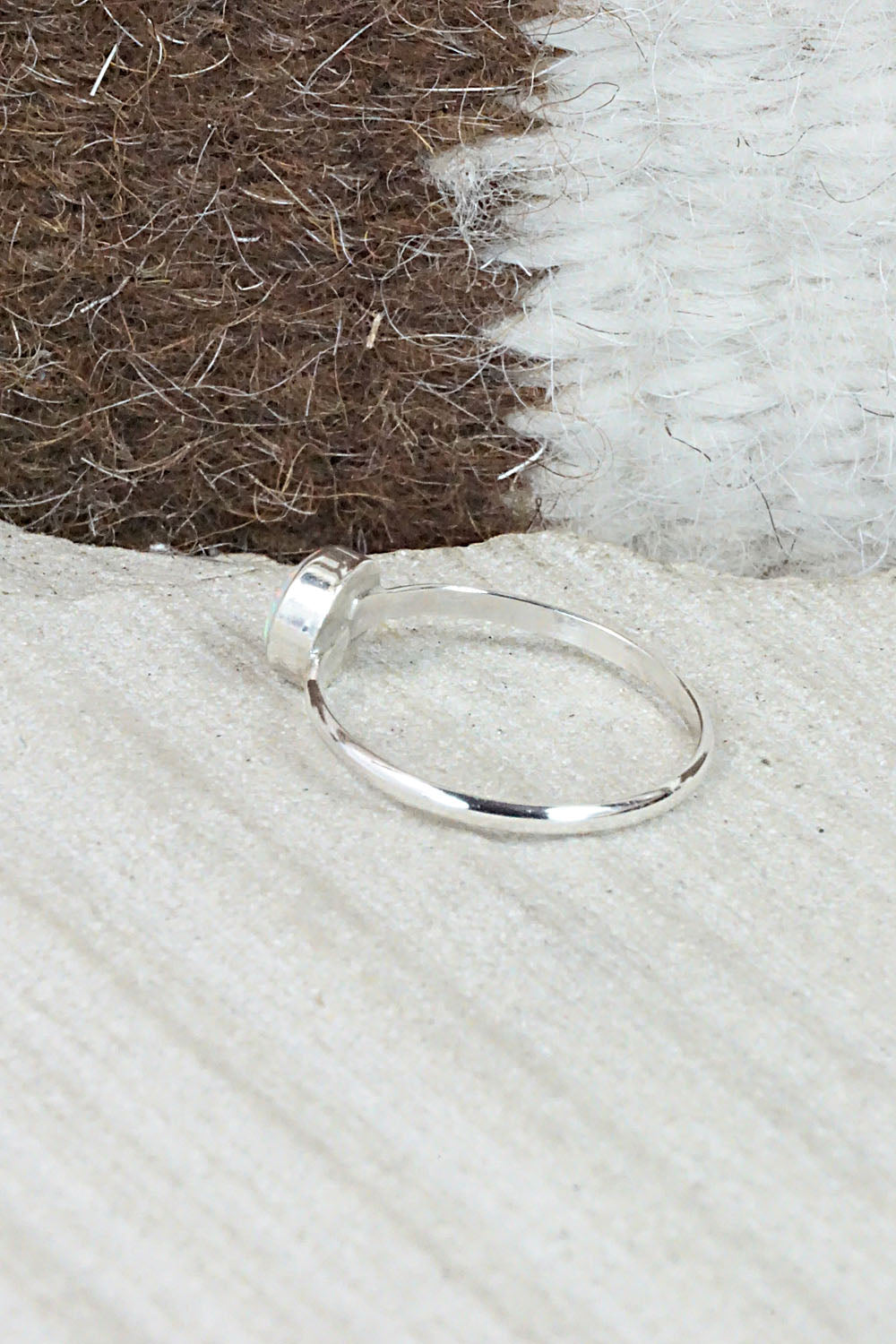 Opalite & Sterling Silver Ring - Arlinda Lalio - Size 4.5