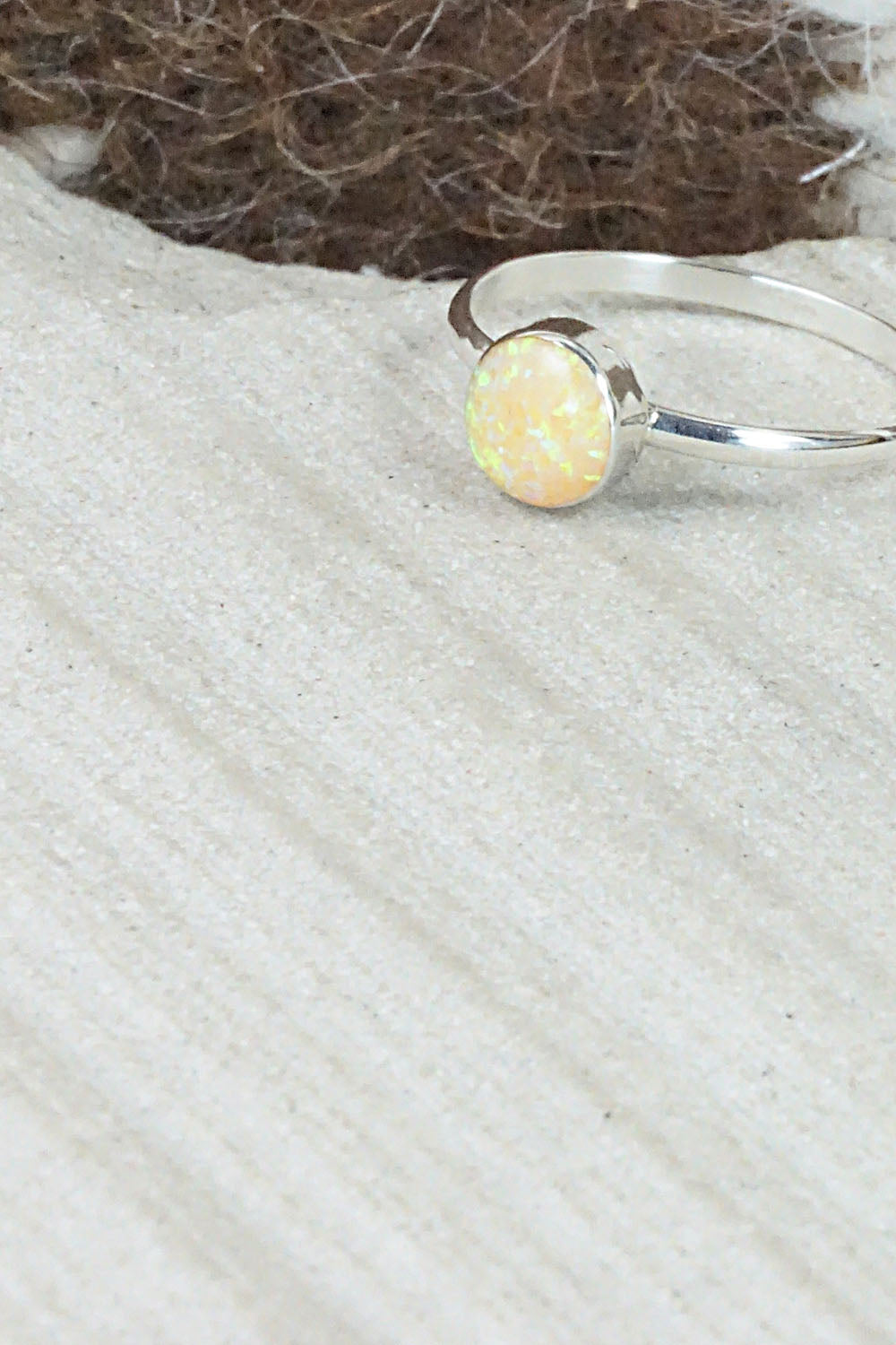 Opalite & Sterling Silver Ring - Arlinda Lalio - Size 5.25