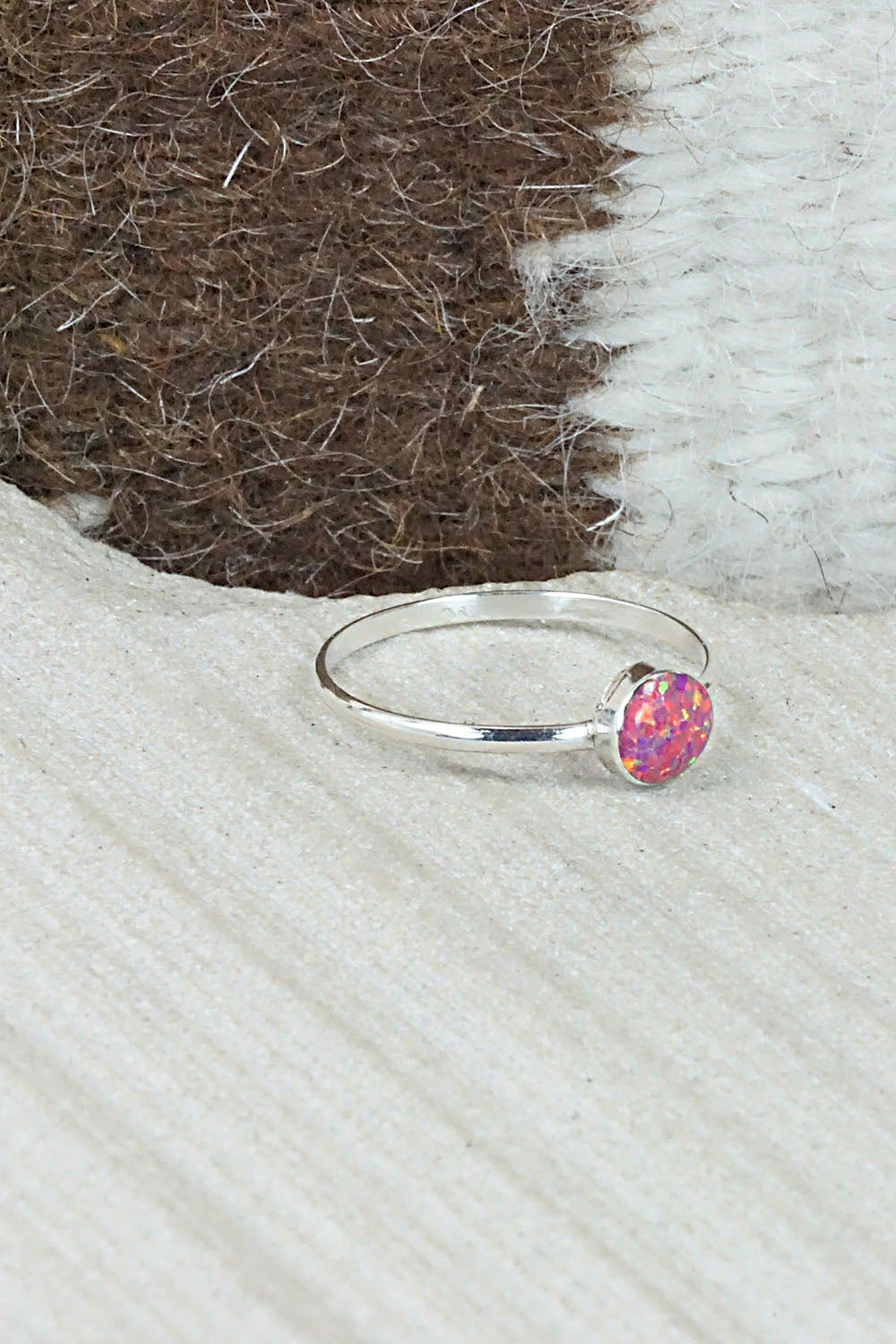 Opalite & Sterling Silver Ring - Arlinda Lalio - Size 8.5