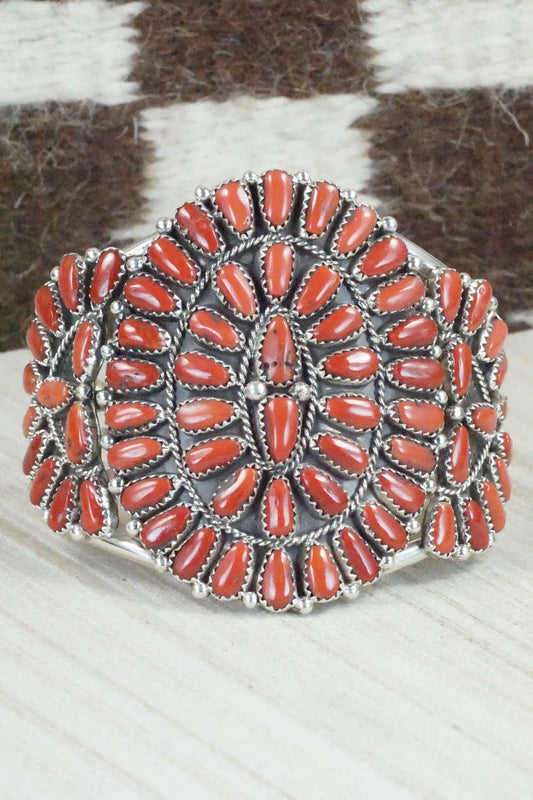 Coral & Sterling Silver Bracelet - Justina Wilson