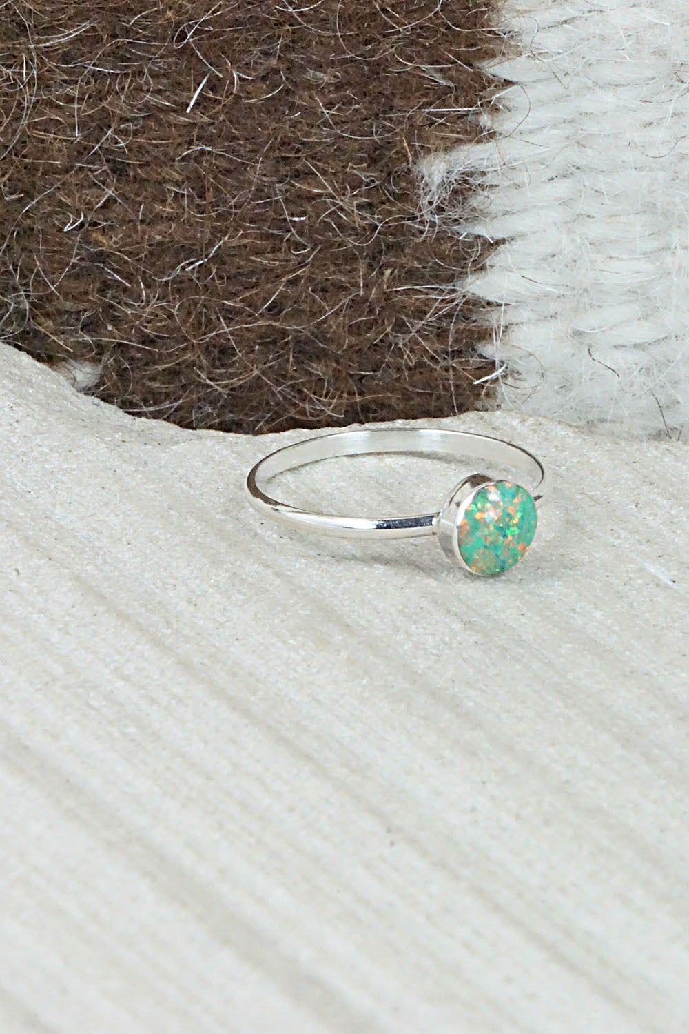 Opalite & Sterling Silver Ring - Arlinda Lalio - Size 9.25