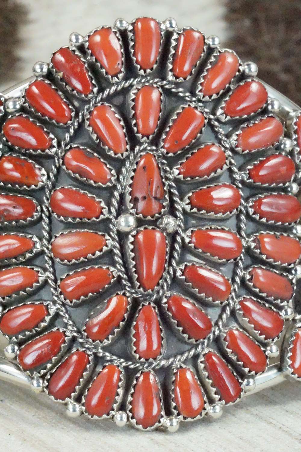 Coral & Sterling Silver Bracelet - Justina Wilson