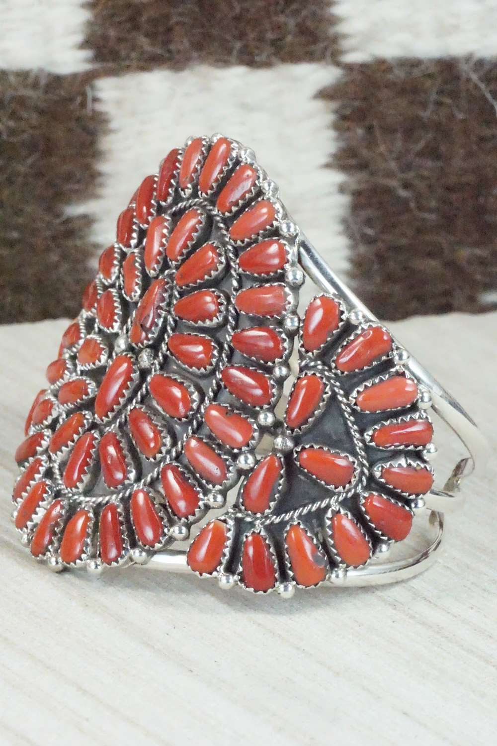 Coral & Sterling Silver Bracelet - Justina Wilson