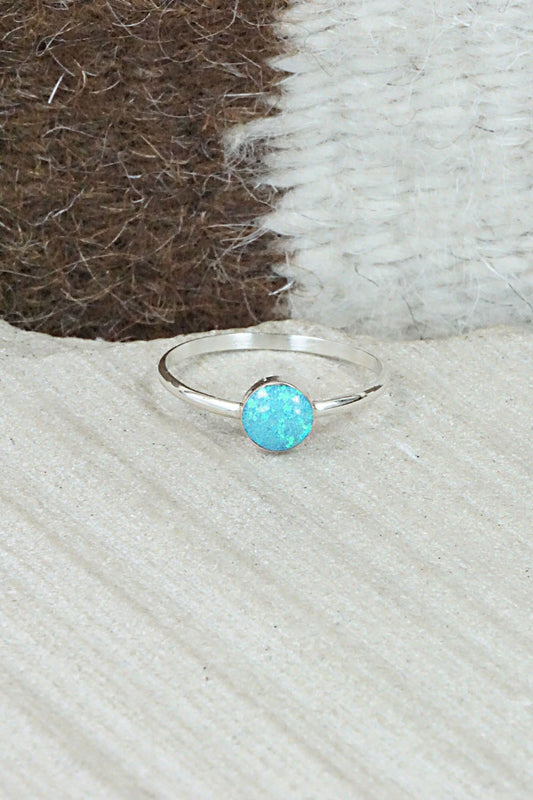 Opalite & Sterling Silver Ring - Arlinda Lalio - Size 6.25