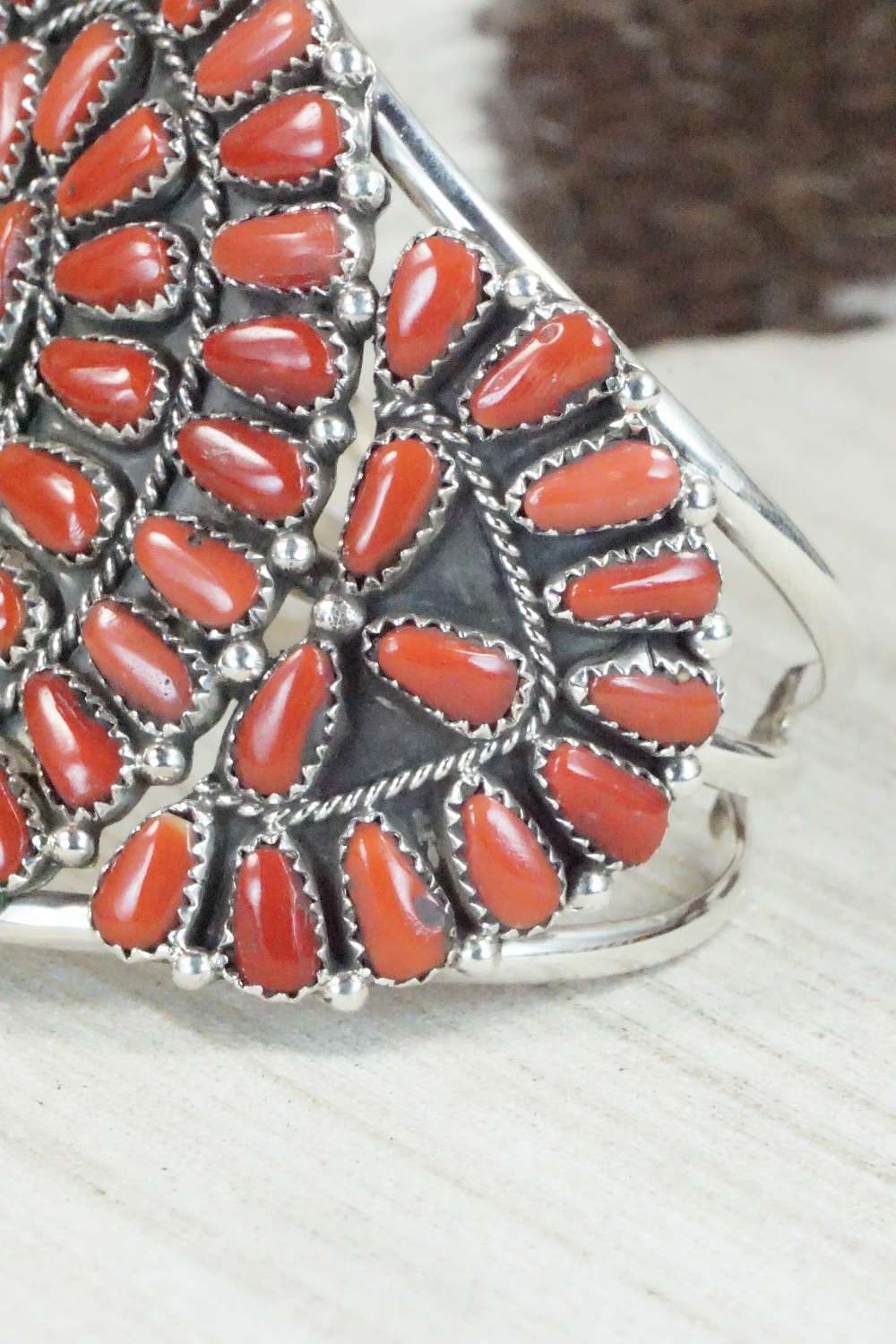 Coral & Sterling Silver Bracelet - Justina Wilson