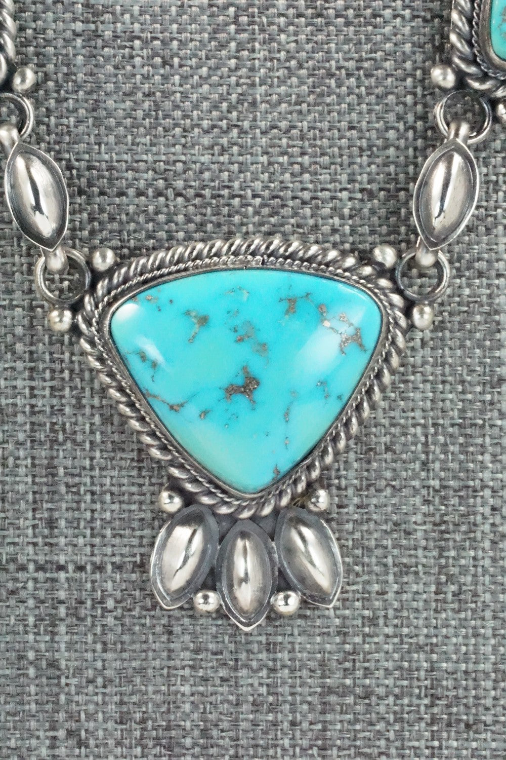 Turquoise & Sterling Silver Necklace - Tom Lewis