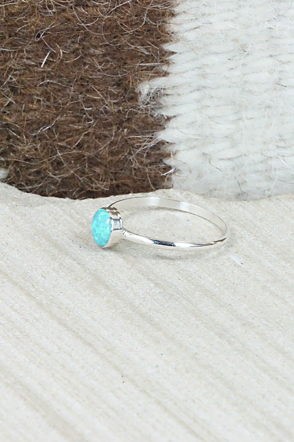 Opalite & Sterling Silver Ring - Arlinda Lalio - Size 8.25