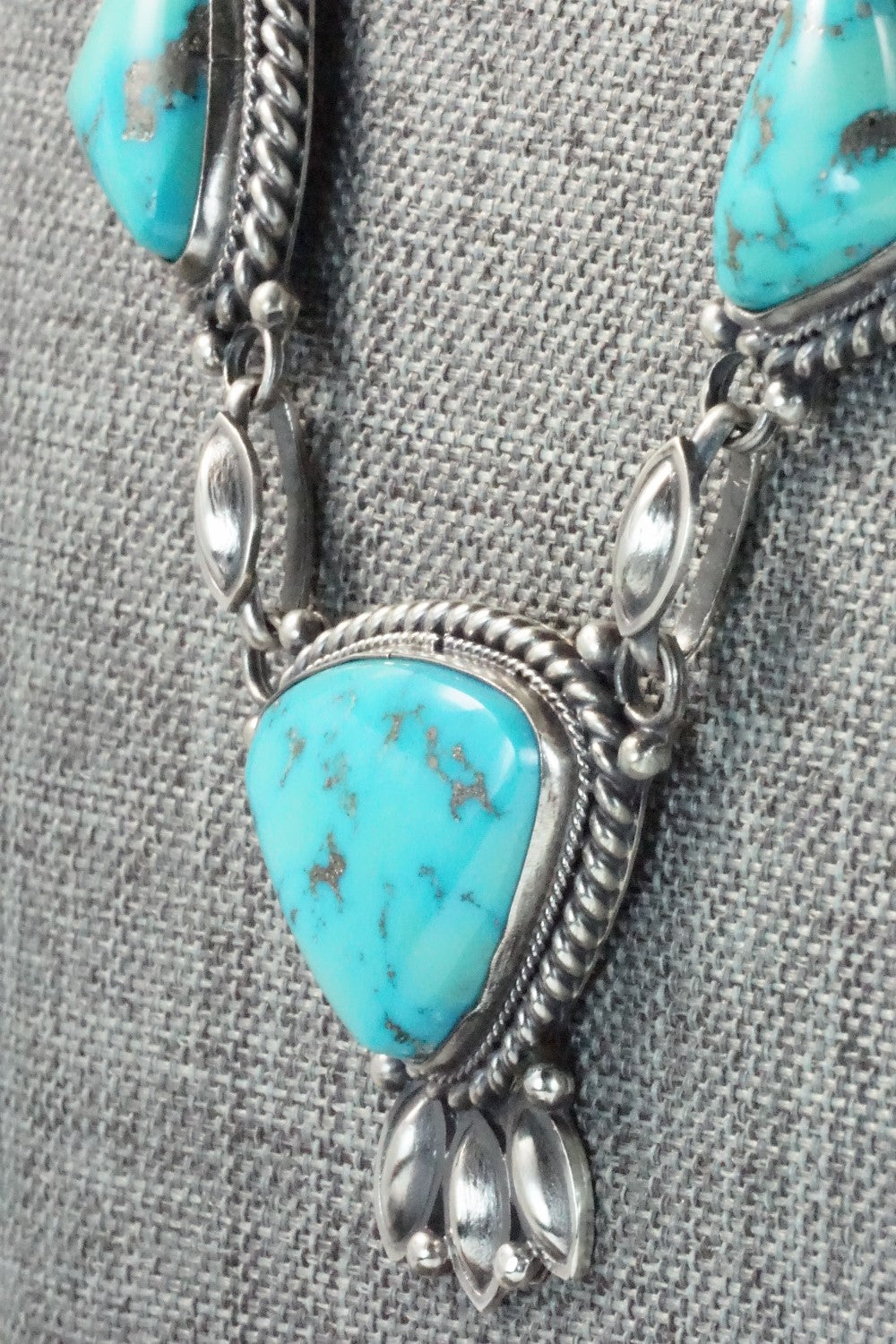 Turquoise & Sterling Silver Necklace - Tom Lewis