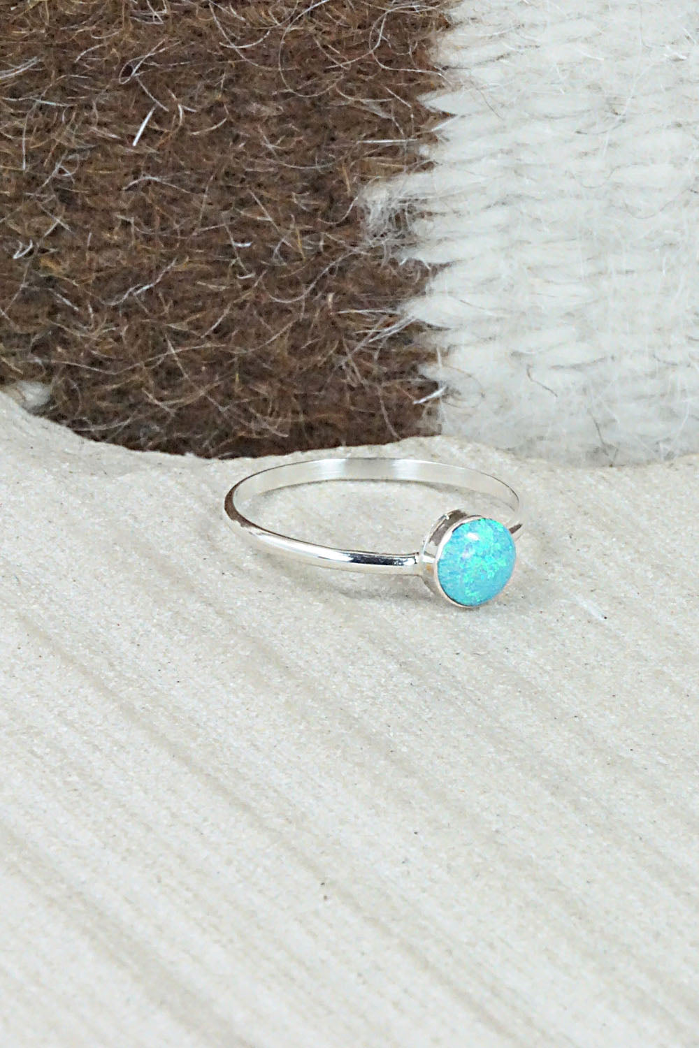 Opalite & Sterling Silver Ring - Arlinda Lalio - Size 8.25