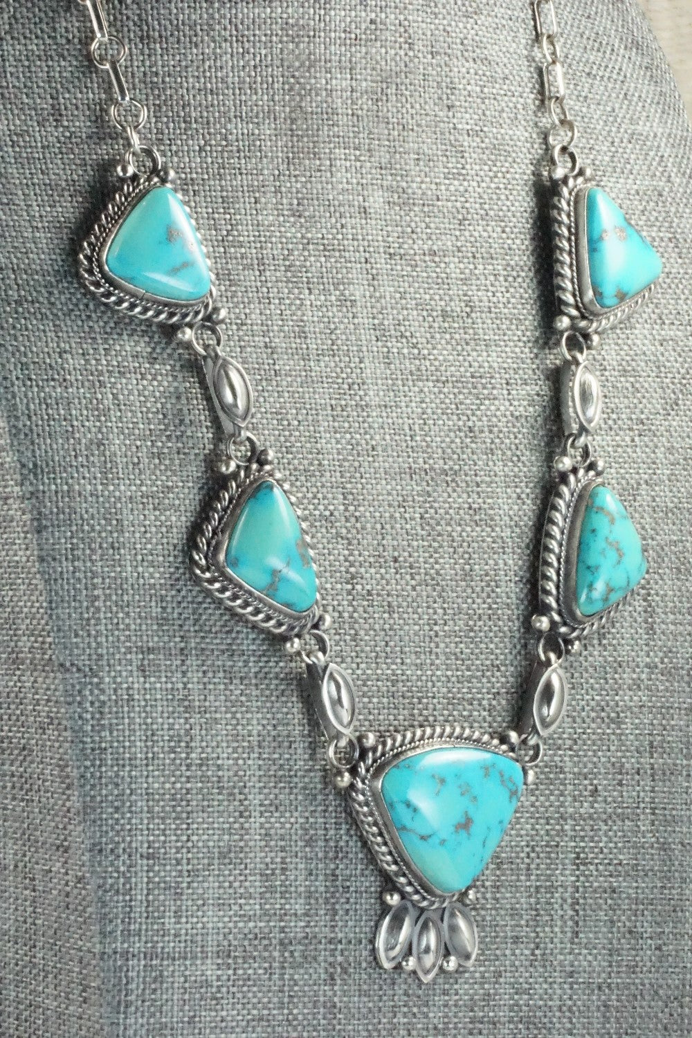 Turquoise & Sterling Silver Necklace - Tom Lewis