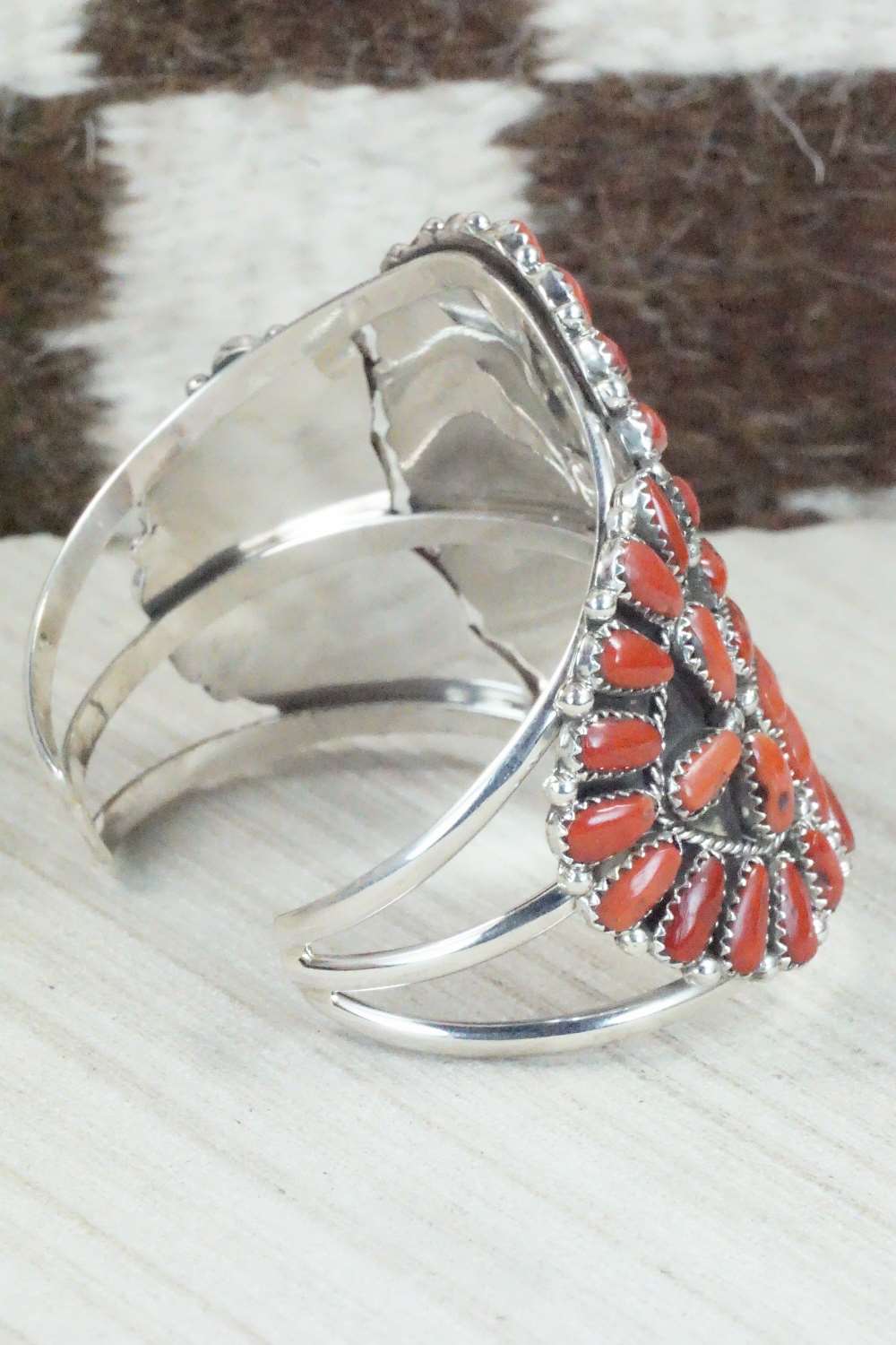 Coral & Sterling Silver Bracelet - Justina Wilson