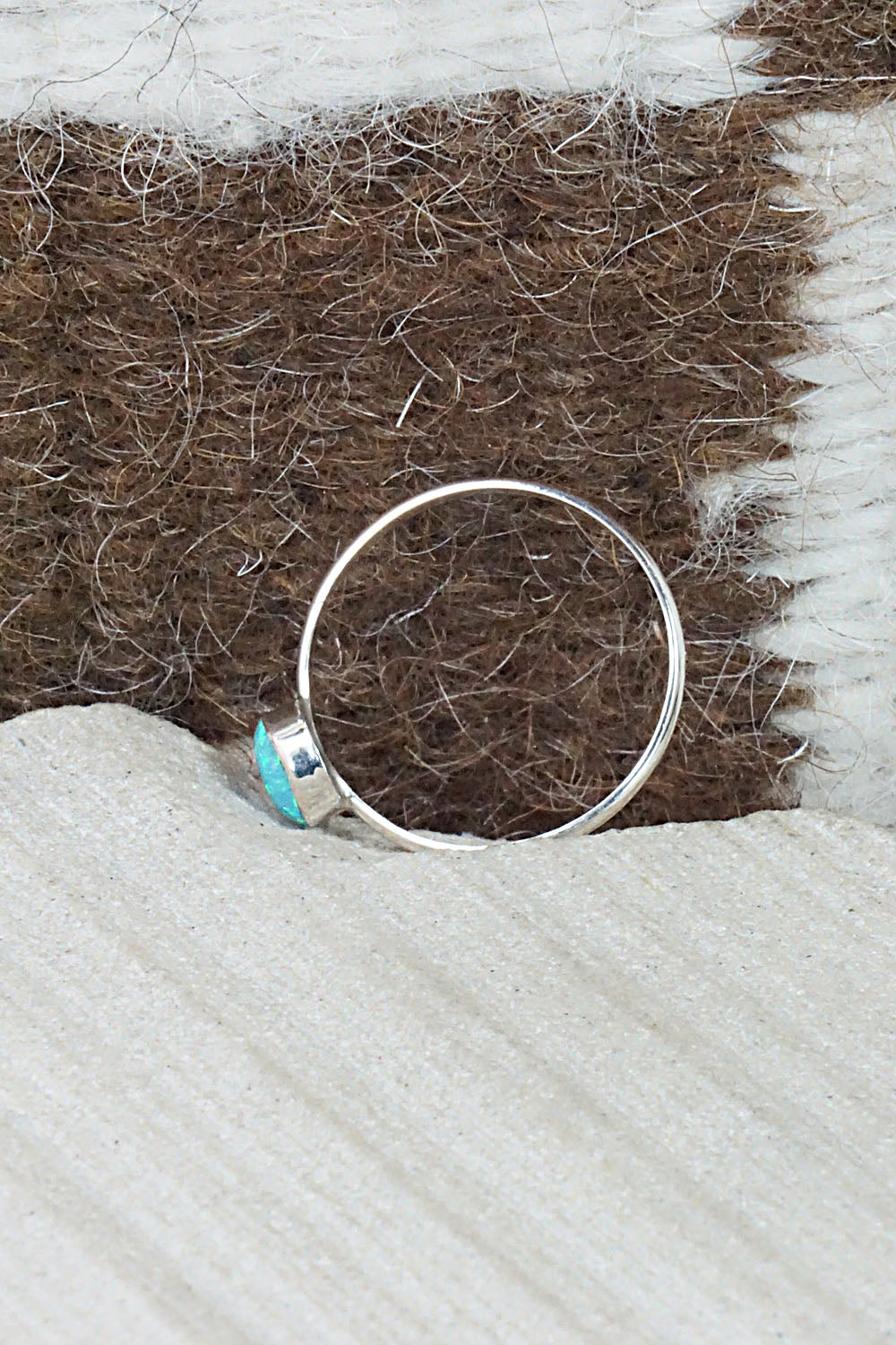Opalite & Sterling Silver Ring - Arlinda Lalio - Size 7.75
