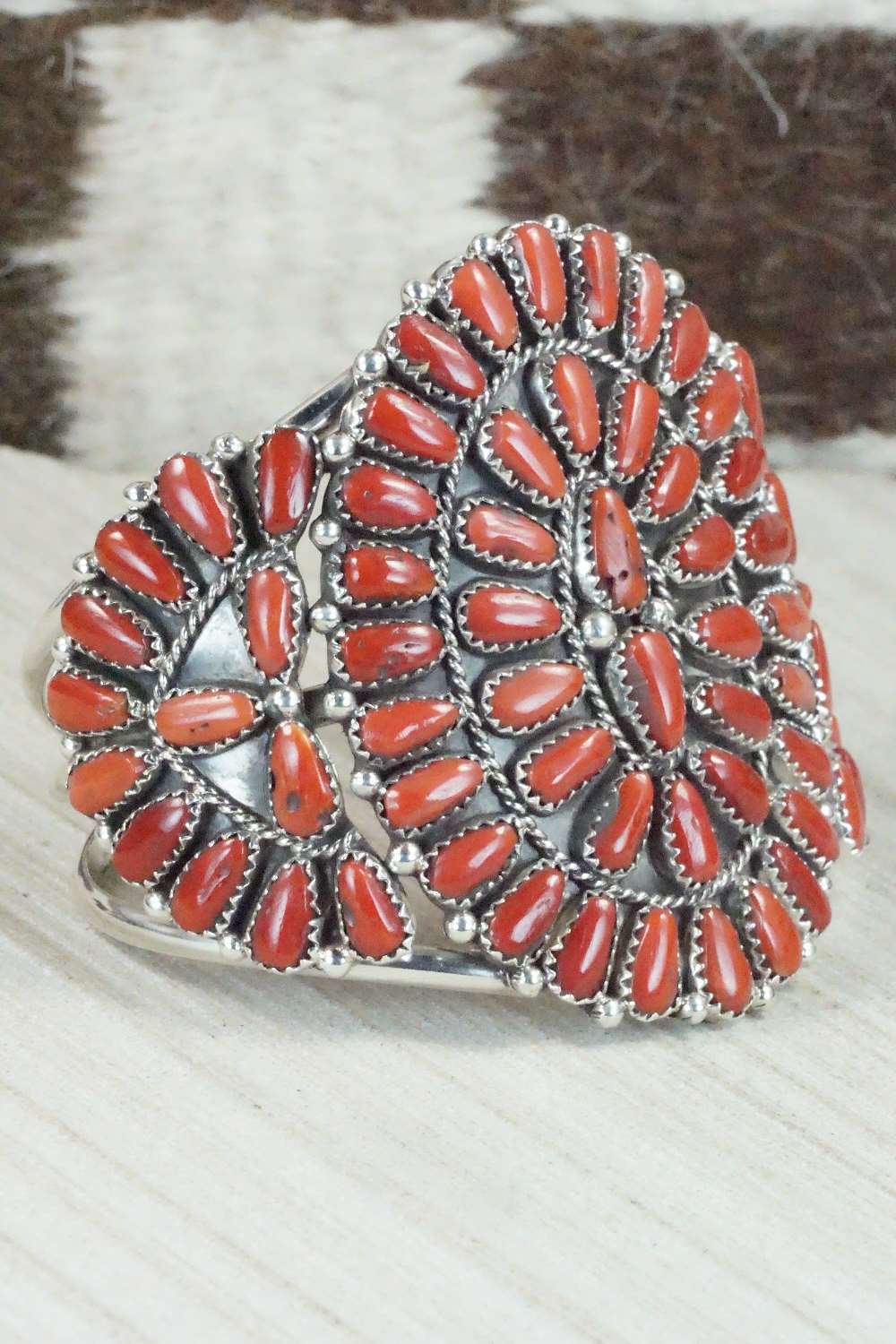 Coral & Sterling Silver Bracelet - Justina Wilson