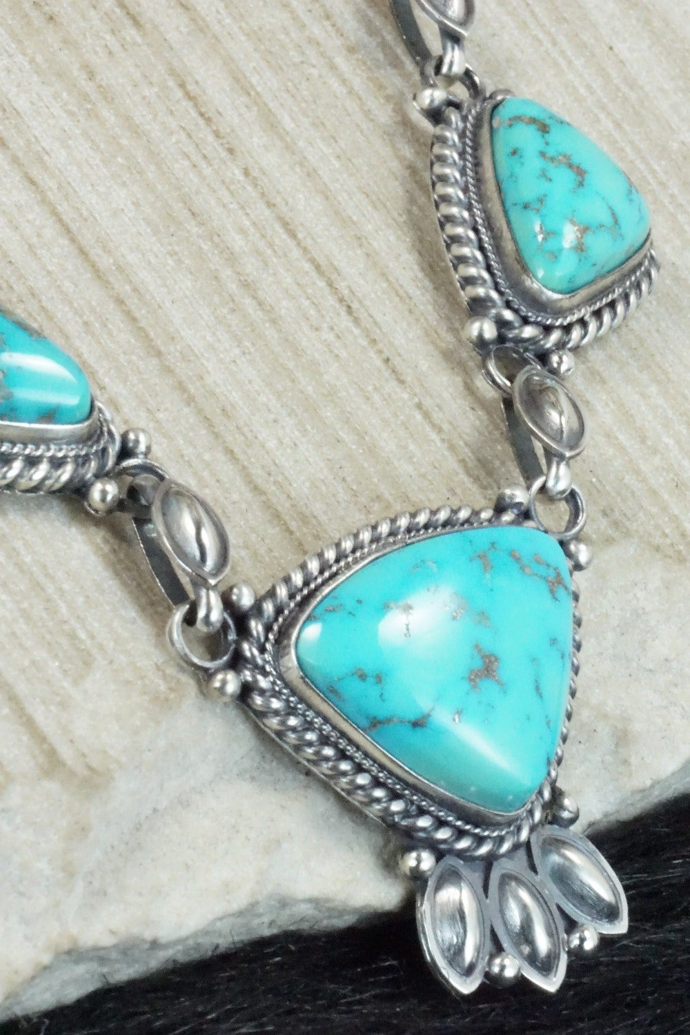 Turquoise & Sterling Silver Necklace - Tom Lewis