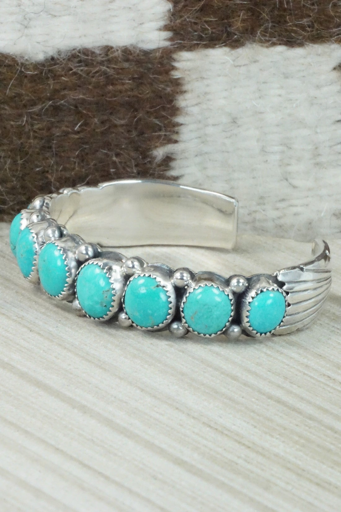 Turquoise & Sterling Silver Bracelet - Wilbert Muskett