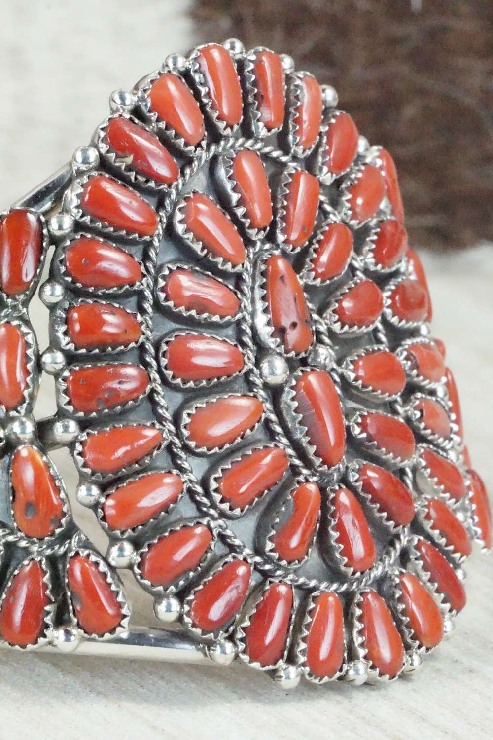 Coral & Sterling Silver Bracelet - Justina Wilson
