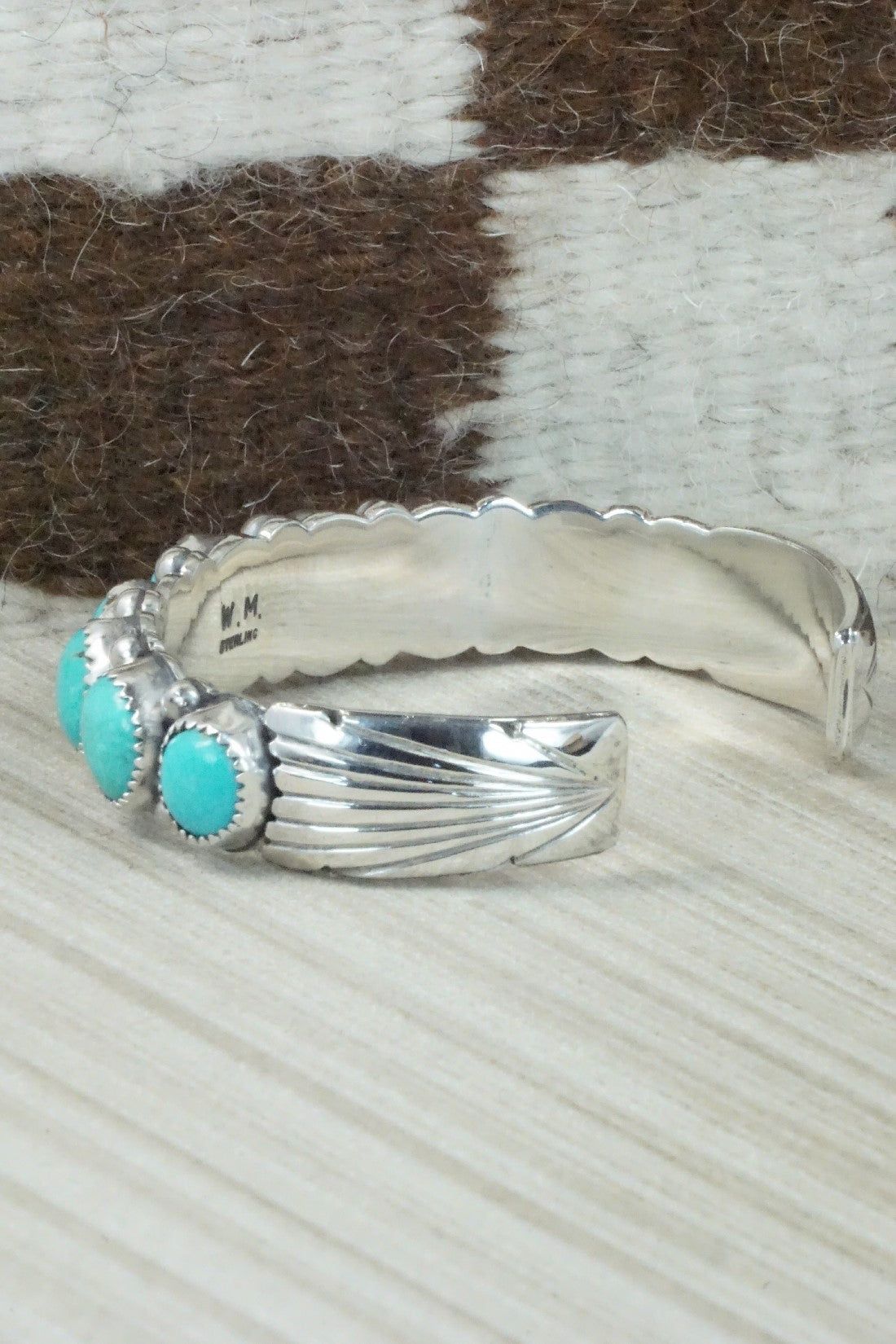 Turquoise & Sterling Silver Bracelet - Wilbert Muskett