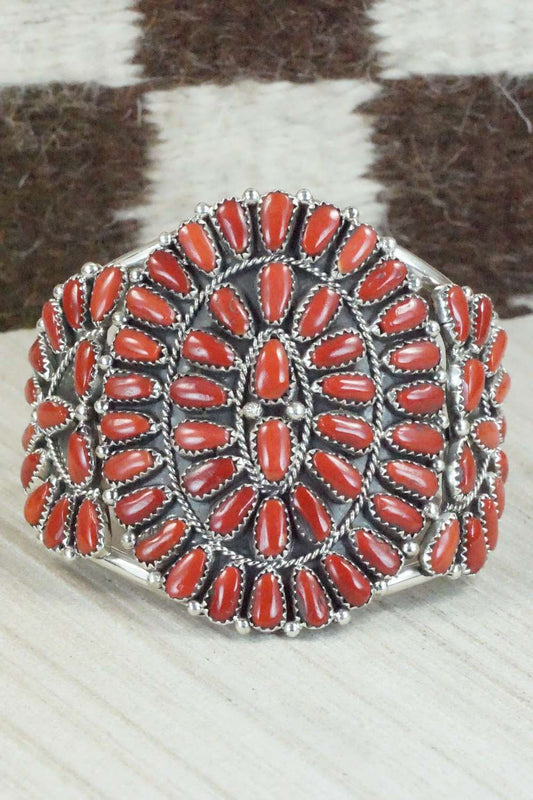 Coral & Sterling Silver Bracelet - Justina Wilson