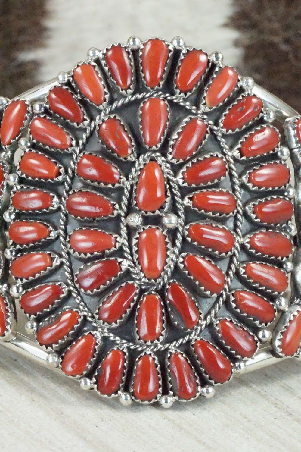 Coral & Sterling Silver Bracelet - Justina Wilson