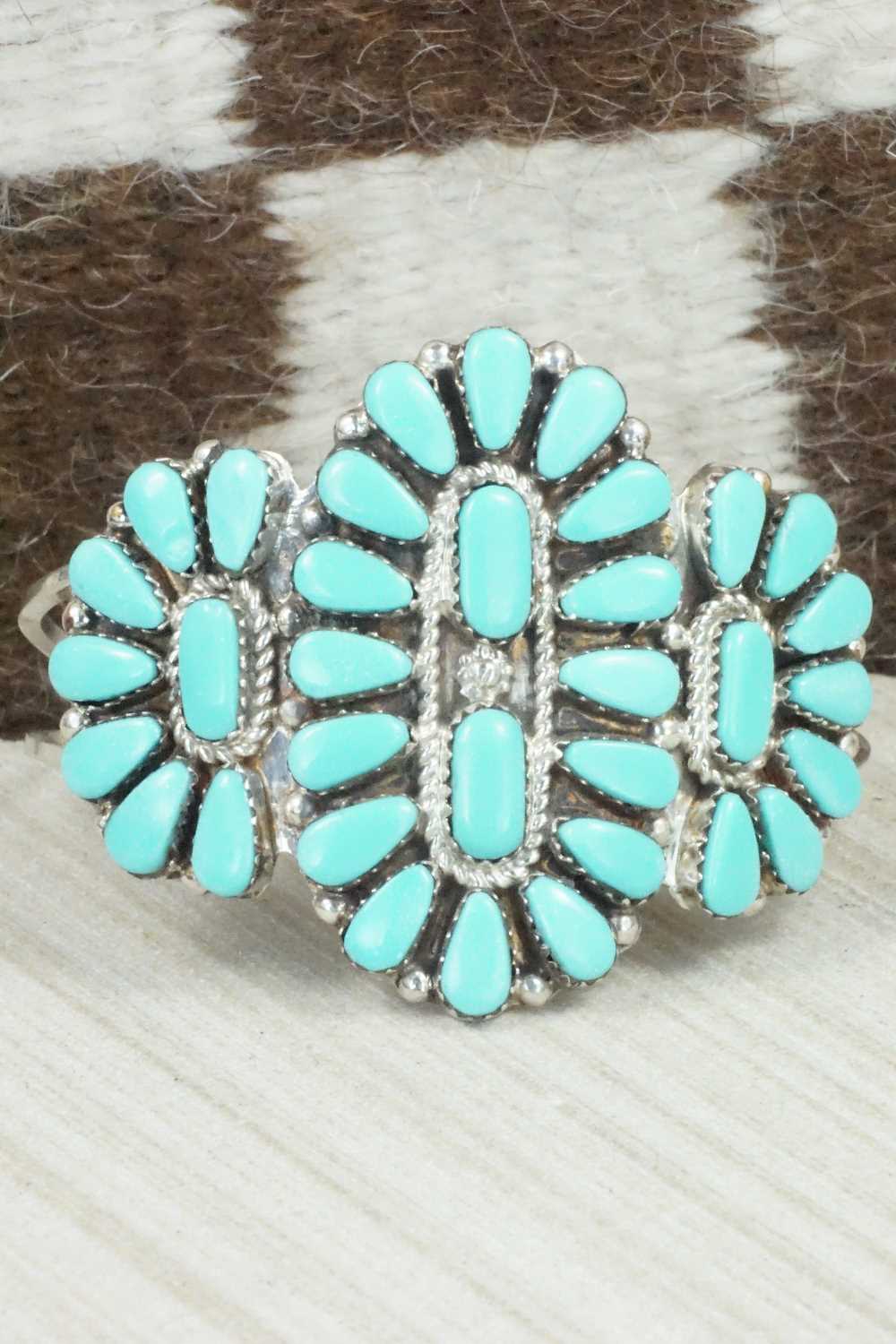 Turquoise & Sterling Silver Bracelet - Evangeline Tsabetsaye