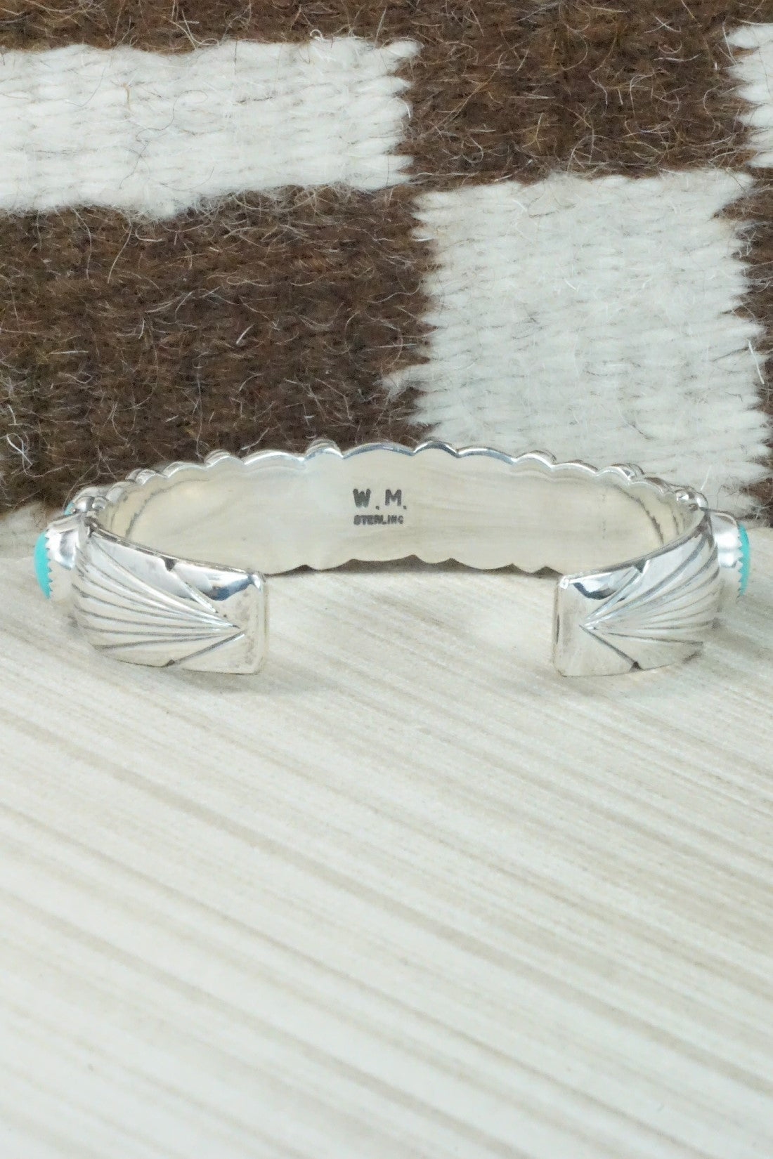 Turquoise & Sterling Silver Bracelet - Wilbert Muskett