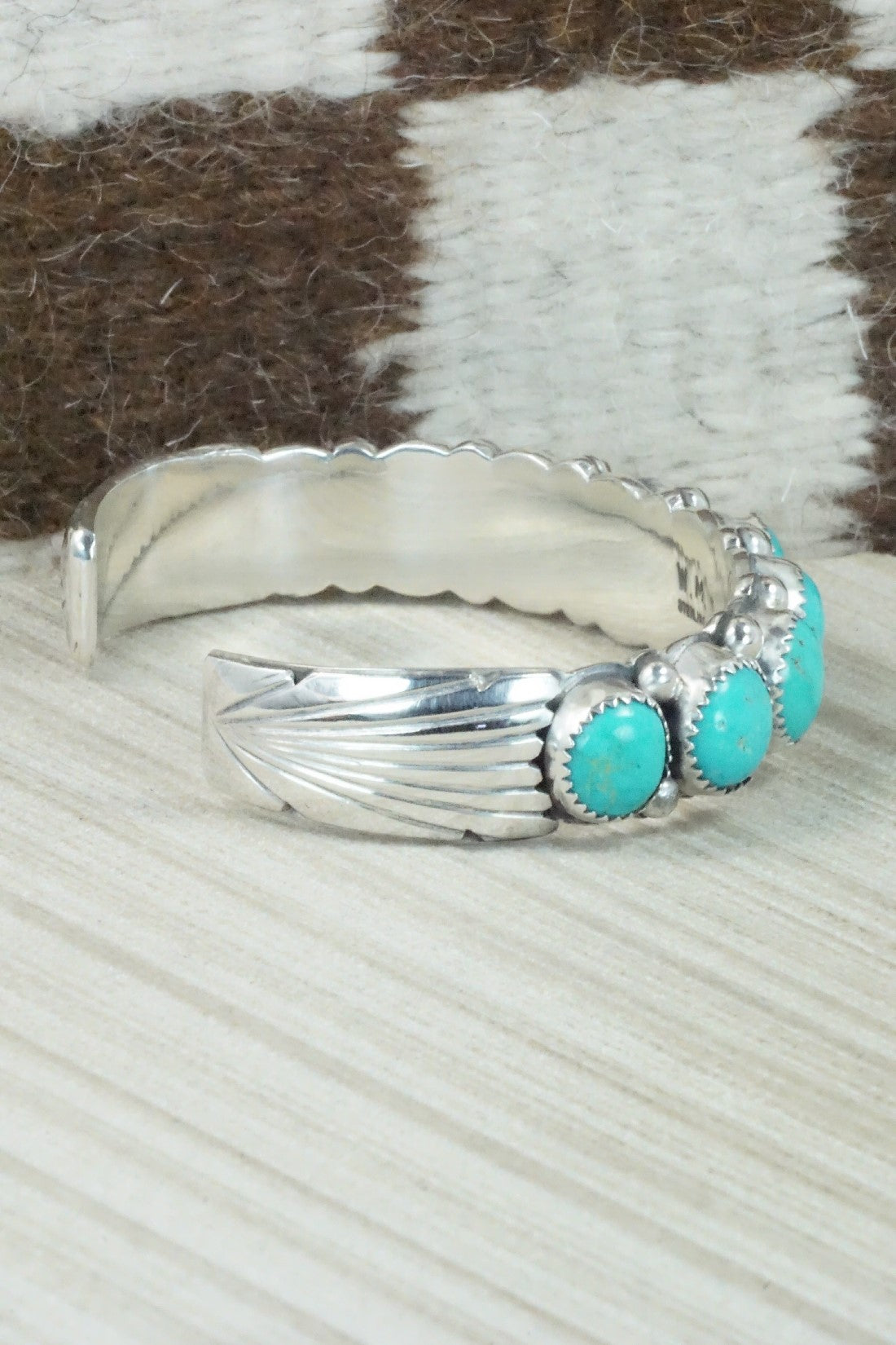 Turquoise & Sterling Silver Bracelet - Wilbert Muskett