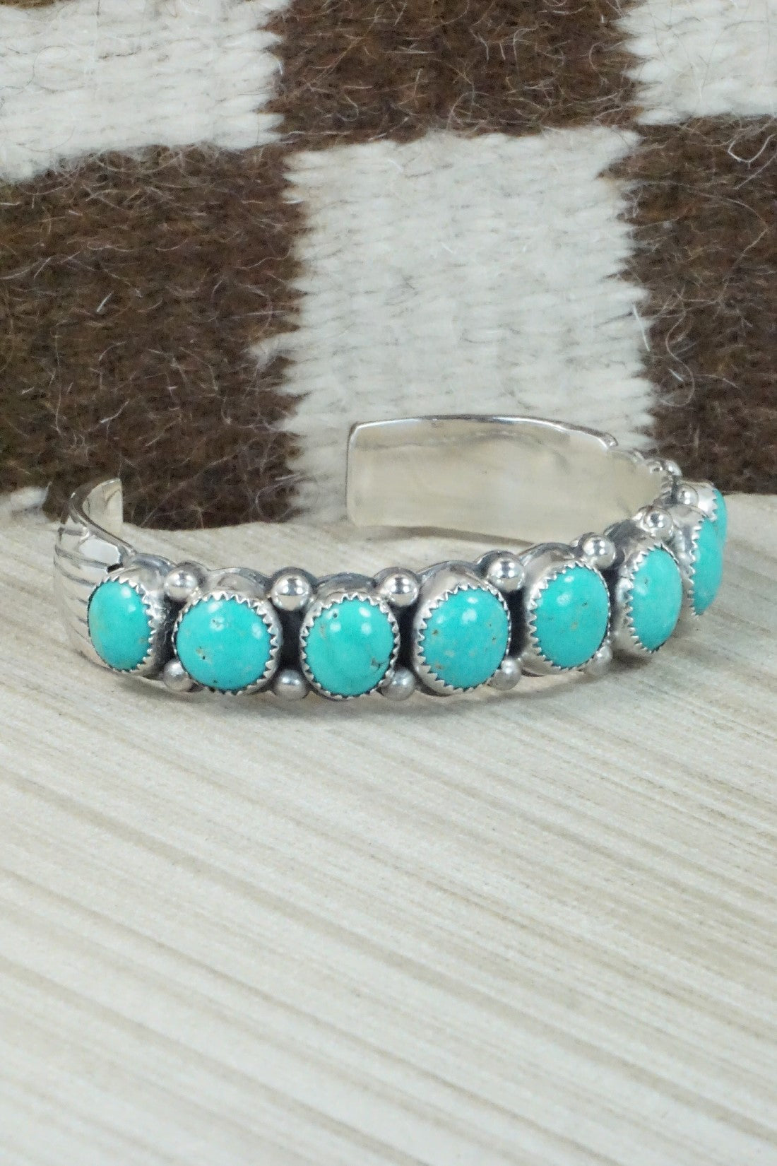 Turquoise & Sterling Silver Bracelet - Wilbert Muskett