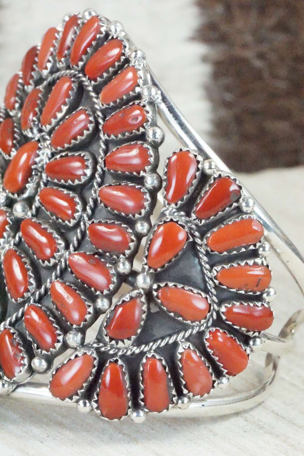 Coral & Sterling Silver Bracelet - Justina Wilson