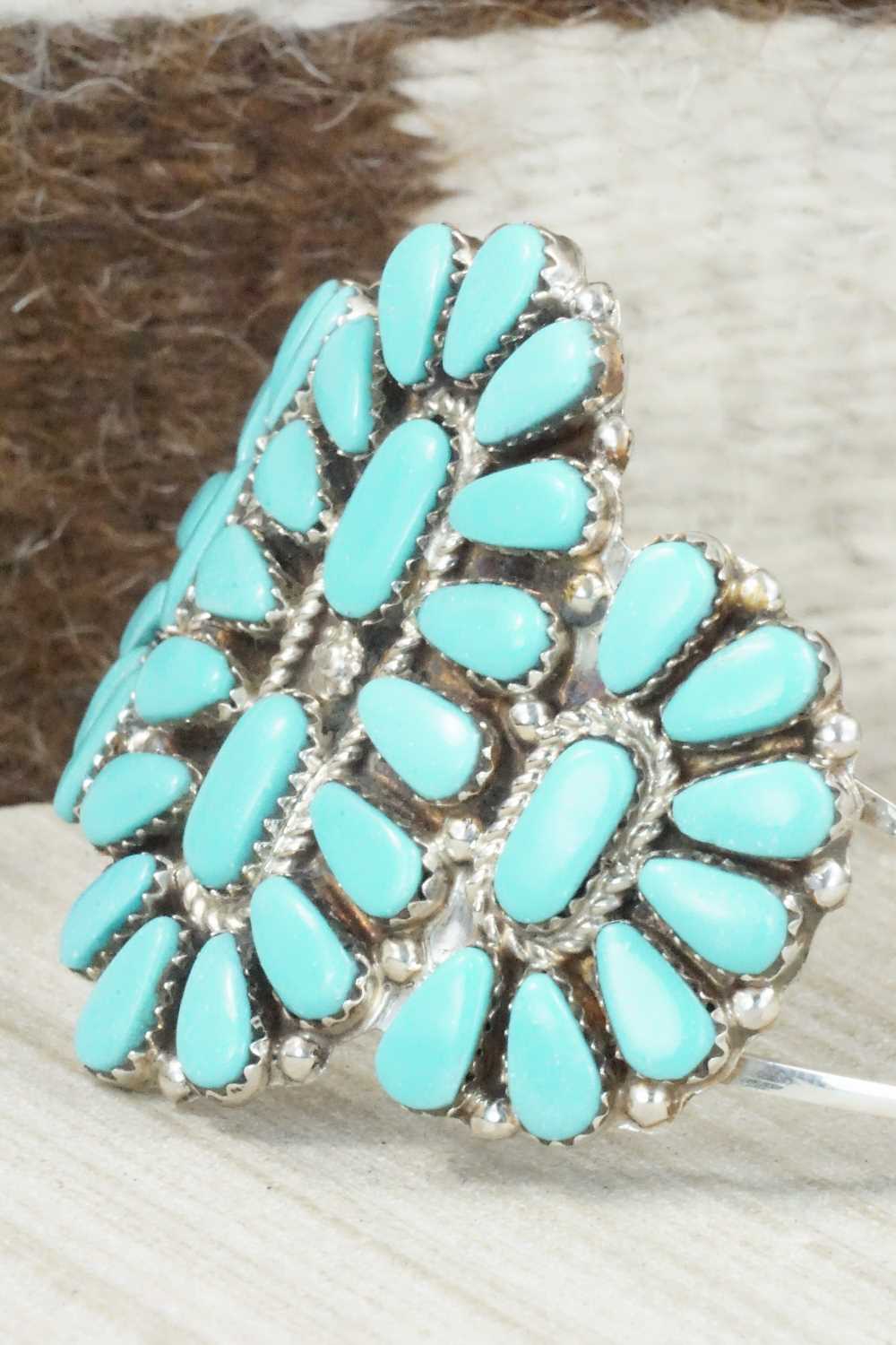Turquoise & Sterling Silver Bracelet - Evangeline Tsabetsaye