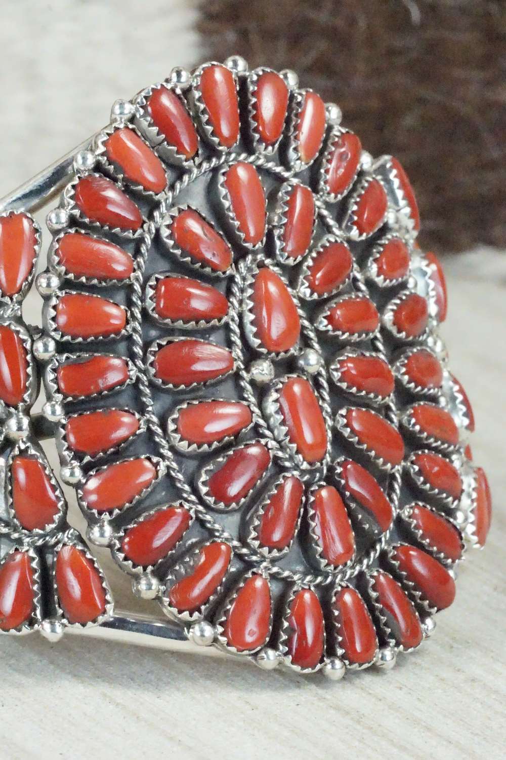 Coral & Sterling Silver Bracelet - Justina Wilson