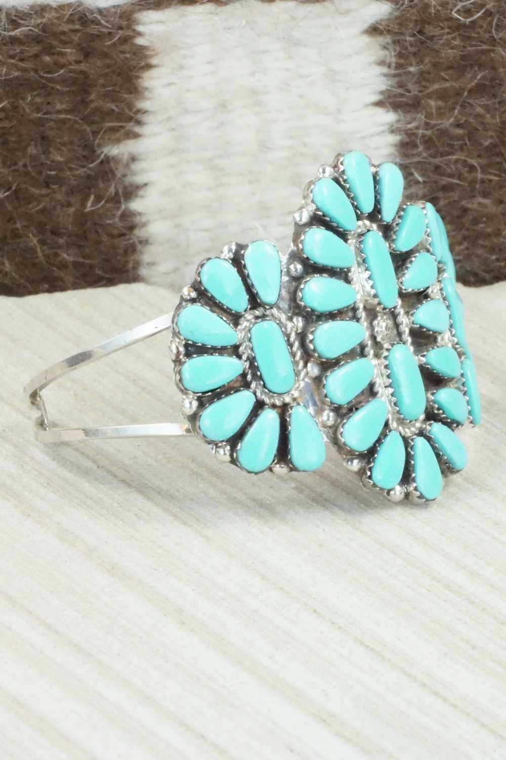 Turquoise & Sterling Silver Bracelet - Evangeline Tsabetsaye