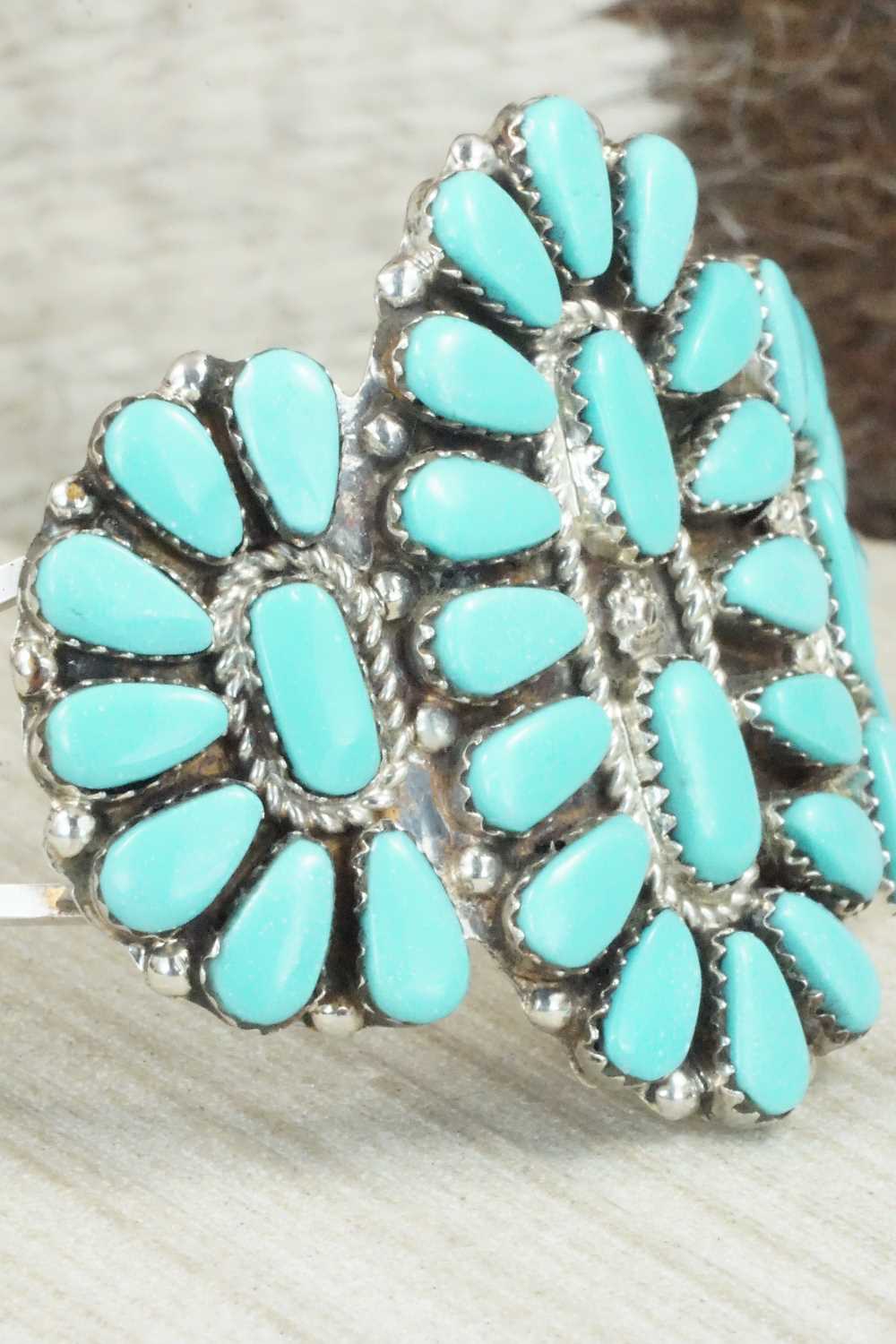 Turquoise & Sterling Silver Bracelet - Evangeline Tsabetsaye