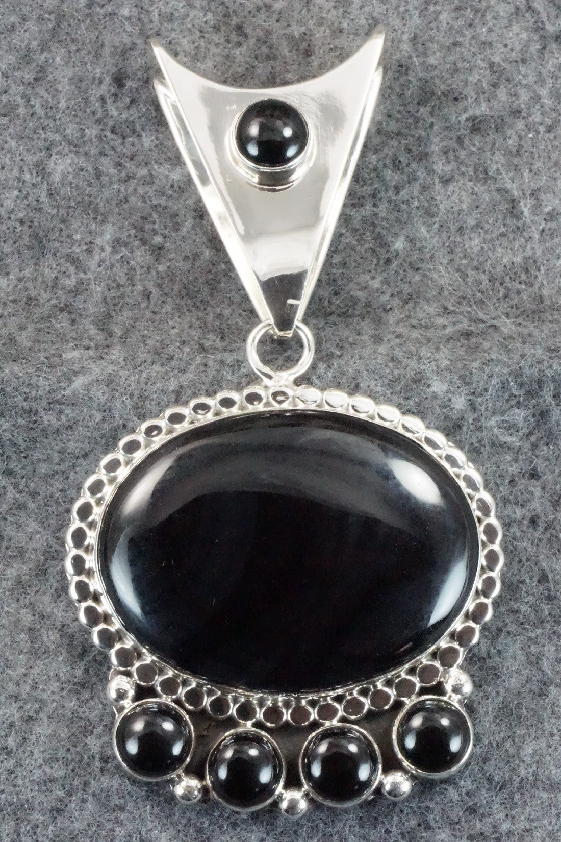Onyx & Sterling Silver Pendant - Samuel Yellowhair