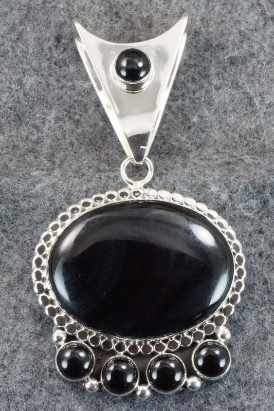 Onyx & Sterling Silver Pendant - Samuel Yellowhair