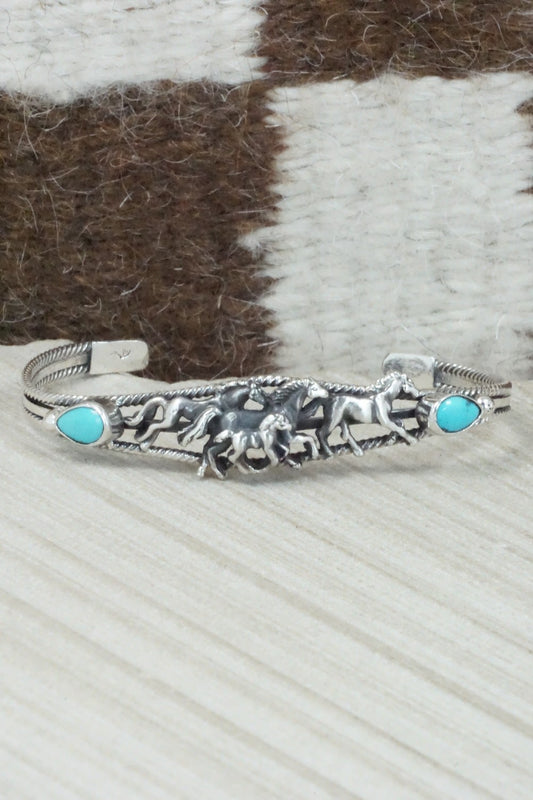 Turquoise & Sterling Silver Bracelet - Bobby Platero