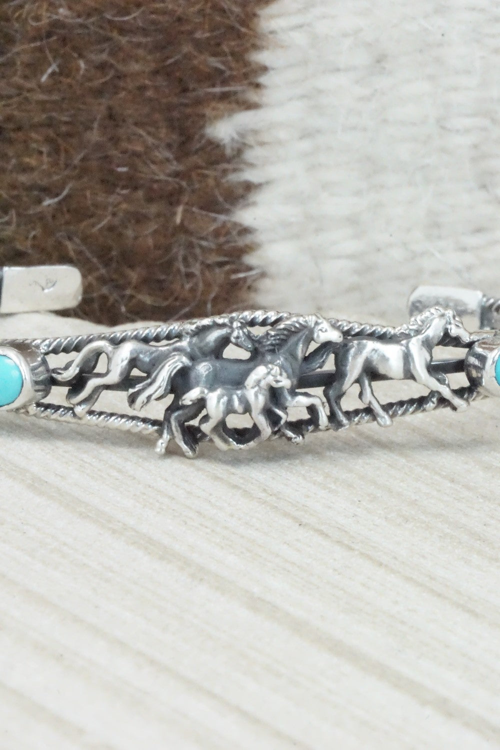 Turquoise & Sterling Silver Bracelet - Bobby Platero